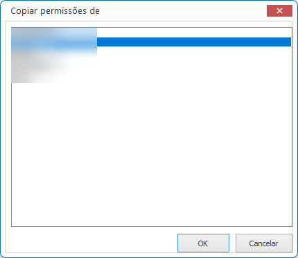Janela Copiar permissões de