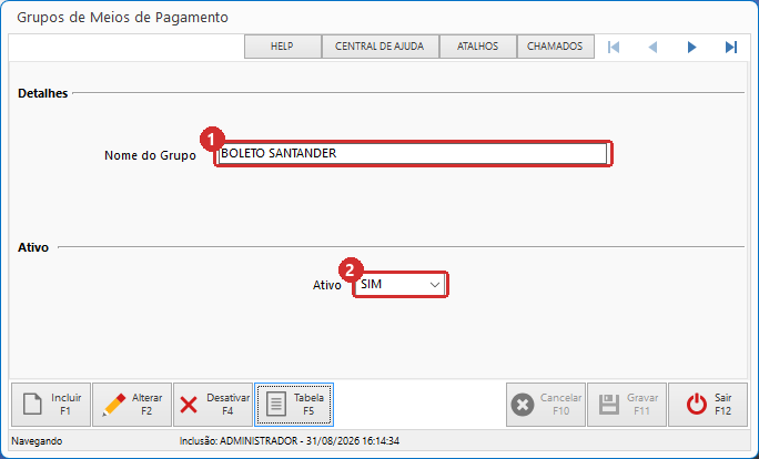 Ficha do grupo